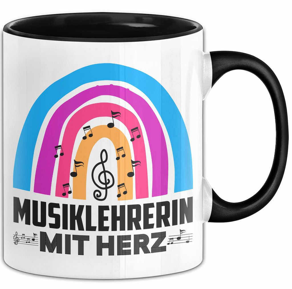 Musiklehrerin Mit Herz Tasse Lustiges Geschenk Für Musik-Lehrerin (Schwarz)