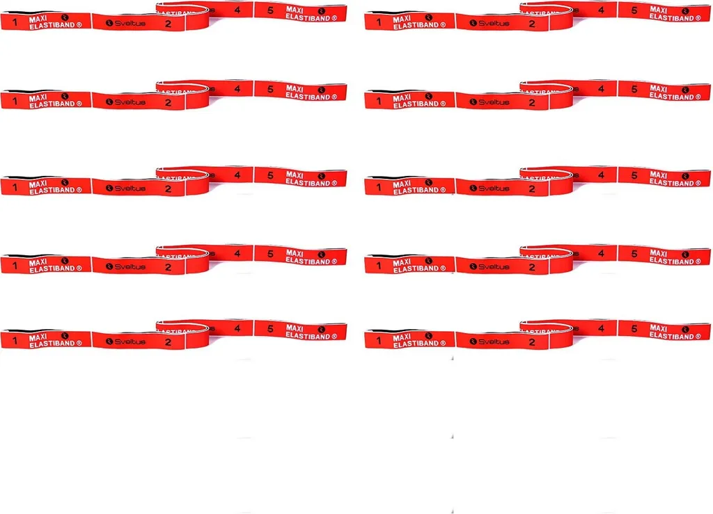 Elastiband MAXI 10 kg Rouge Sveltus - Lot de 10 avec 8 Boucles Numéro