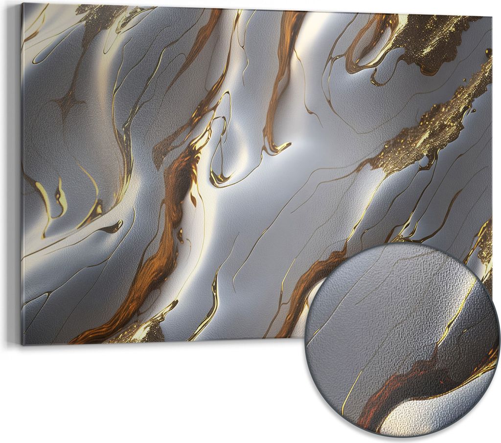 DEQORI Magnettafel Metall 60x40 cm 'Goldene Wellen' Whiteboard Pinnwand Magnetboard Büro