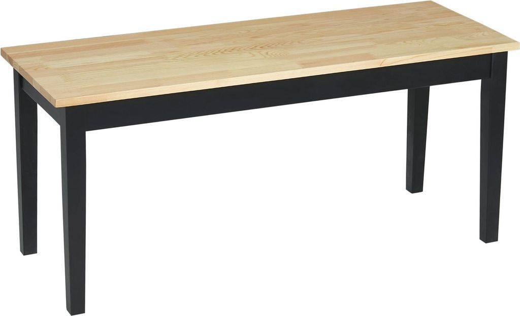 Sitzbank 2-Sitzer Essbank Holzbank, Küchenbank Wohnzimmerbank, Bis 220 Kg, Kiefernholz, Natur, 102X36X45Cm