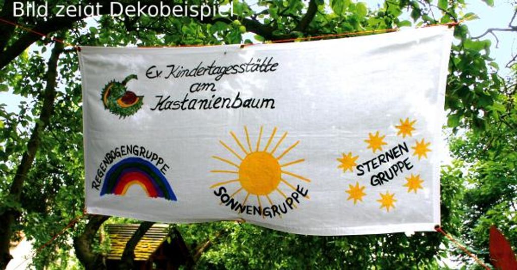 Banner 130 x 62 cm 6 Ösen im Saum, weiß, 100 % Baumwolle Produktbild 