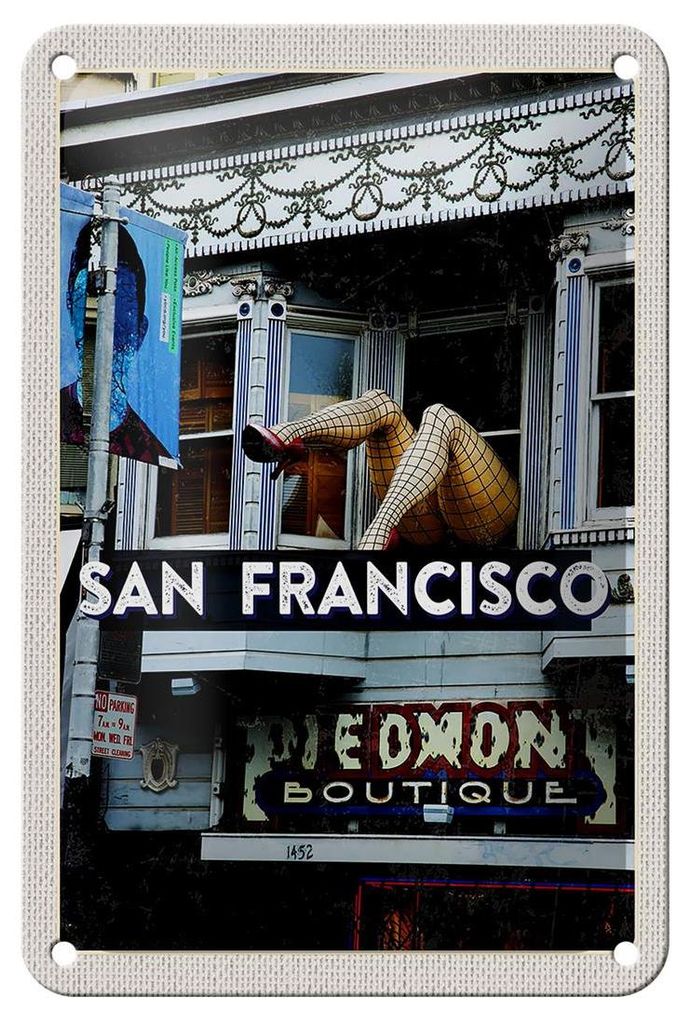 Blechschild Reise 12x18cm San Francisco Piedmon Boutique Urlaub Schild