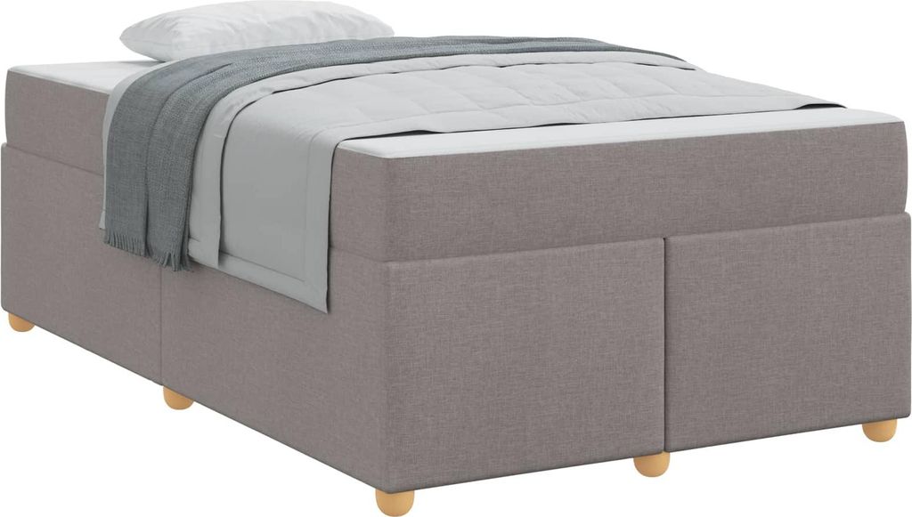Bettrahmen mit Matratze Taupe 120 x 190 cm Stoff