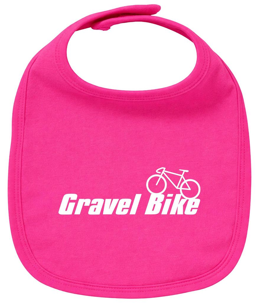 Huuraa Baby Lätzchen Gravel Bike Fahrrad Cherry Pink Klettverschluss Baumwolle Latz Geschenkidee