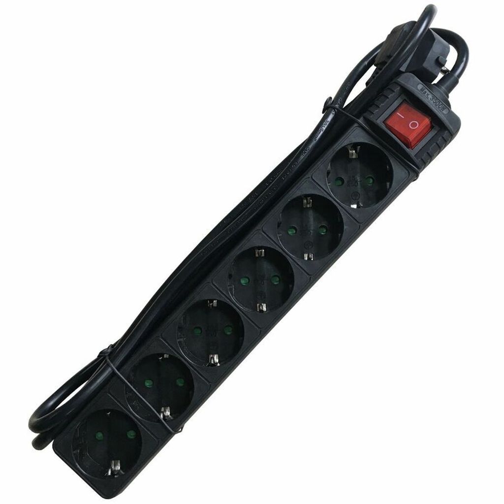 M-Cab POW0028, 1,5 m, Drinnen, 1,5 mm², Kunststoff, Schwarz, 6 AC-Ausgänge