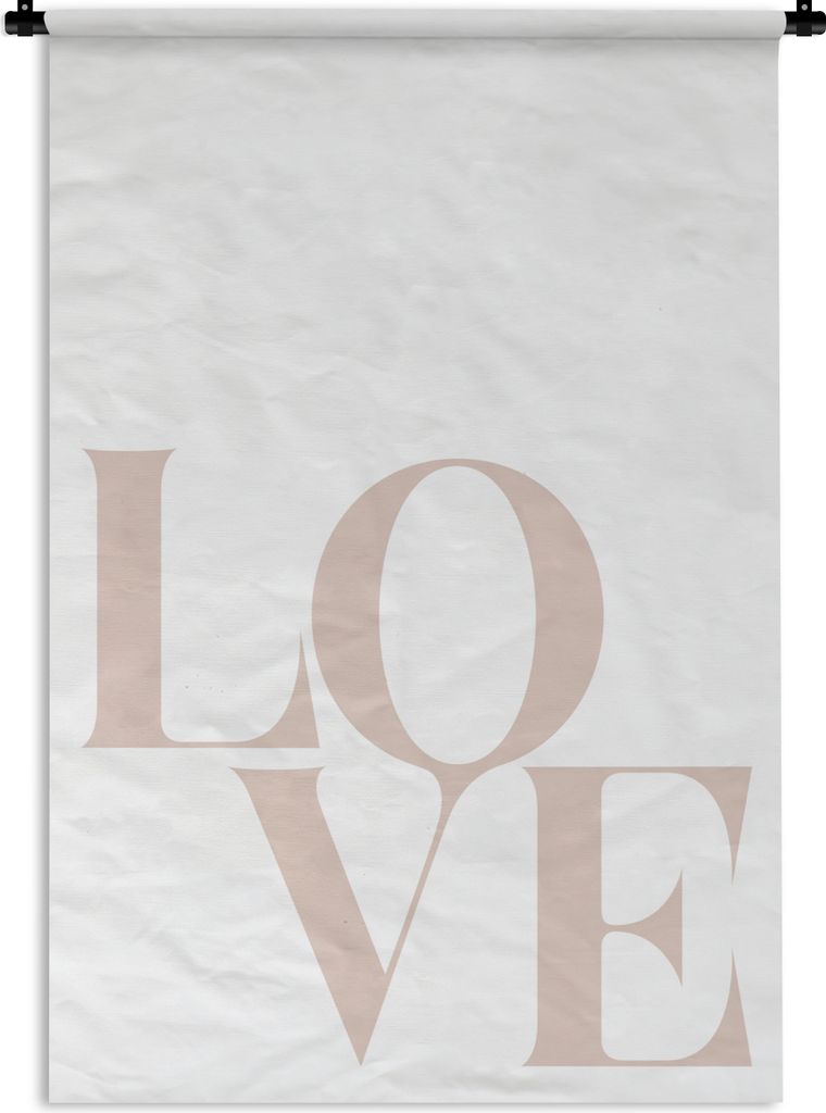 MuchoWow Wandteppich Wandbehang Text - Zitate - Liebe 60x90 cm Tapisserie Dekoration Wandtuch - Foto-Teppich - Abwaschbar