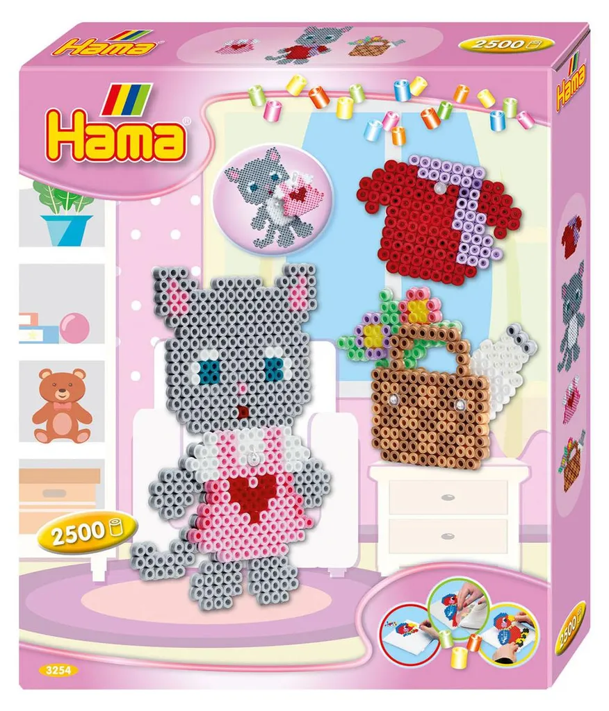 Activité manuelle enfant Chat à habiller en perles à repasser Hama Midi