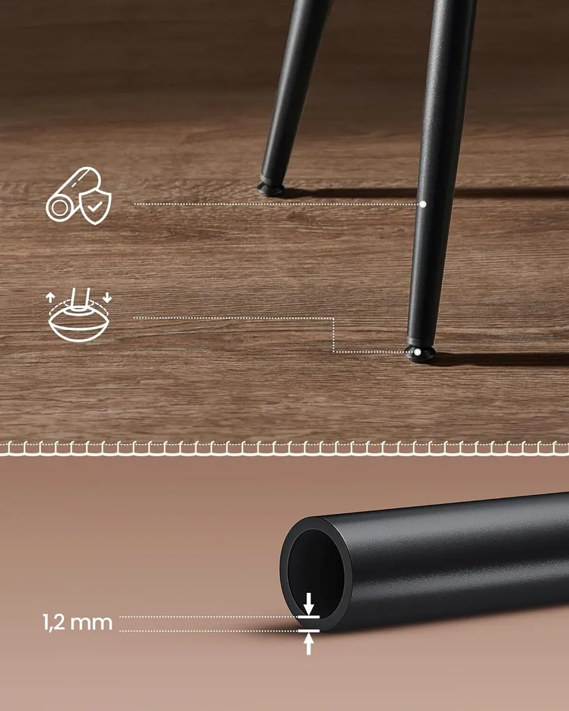 VASAGLE Collezione EKHO - Sgabello da bar, set di 2, sgabello da bar, sedia da cucina, Similcuoio, altezza 76,2 cm, per cucina, sala da pranzo, montaggio facile, marrone caramello - 5