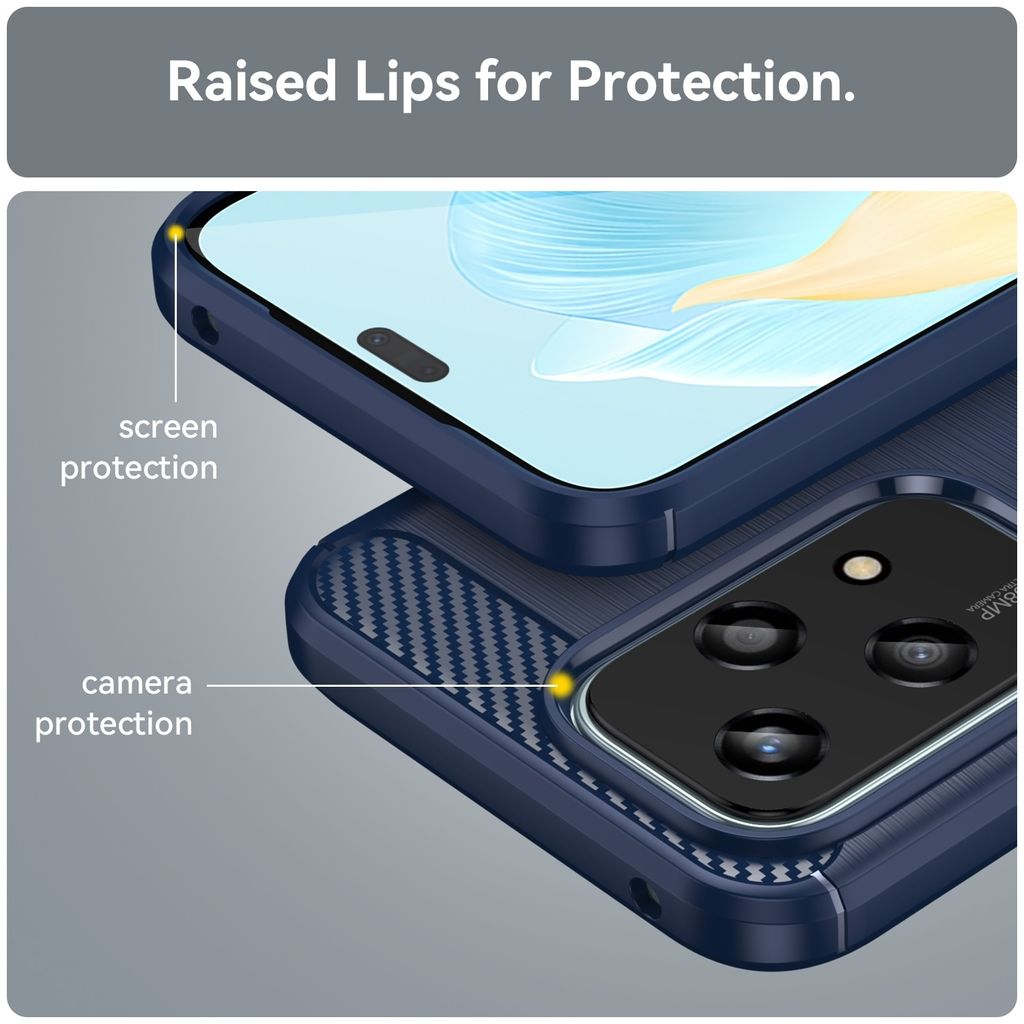 COMAKU Ultradünne TPU-Silikon-Hülle Für Honor 200 Lite 5G – Texturiert, Rutschfest, Stoßfest, Magnetisch, In Blau