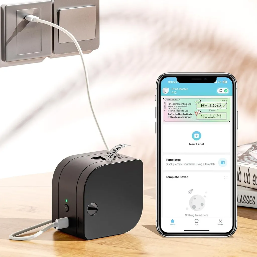 Mini Imprimante d'Étiquettes Phomemo P12 Bluetooth pour iOS et Android - 4