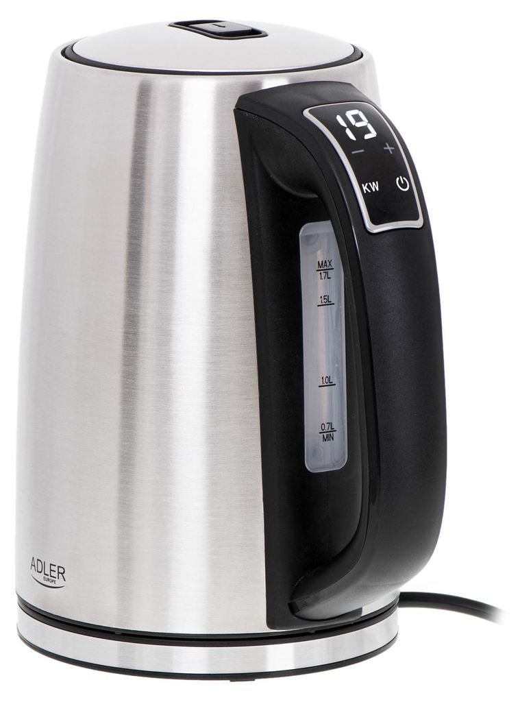 Adler AD 1340 Wasserkocher 1 7 l 2200 W Schwarz Silber