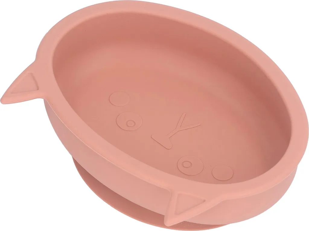 Ciotola per bambini a forma di gatto con ventosa per bambini e ragazzi, in morbido silicone, simpatico cibo per la sala da pranzo, arancione