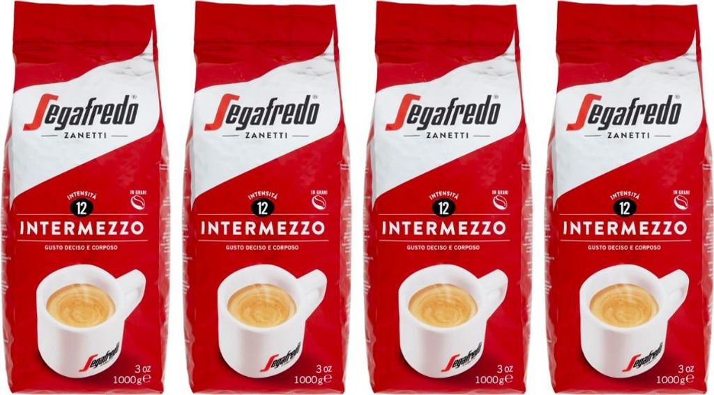 Four bags of Segafredo Intermezzo coffee.