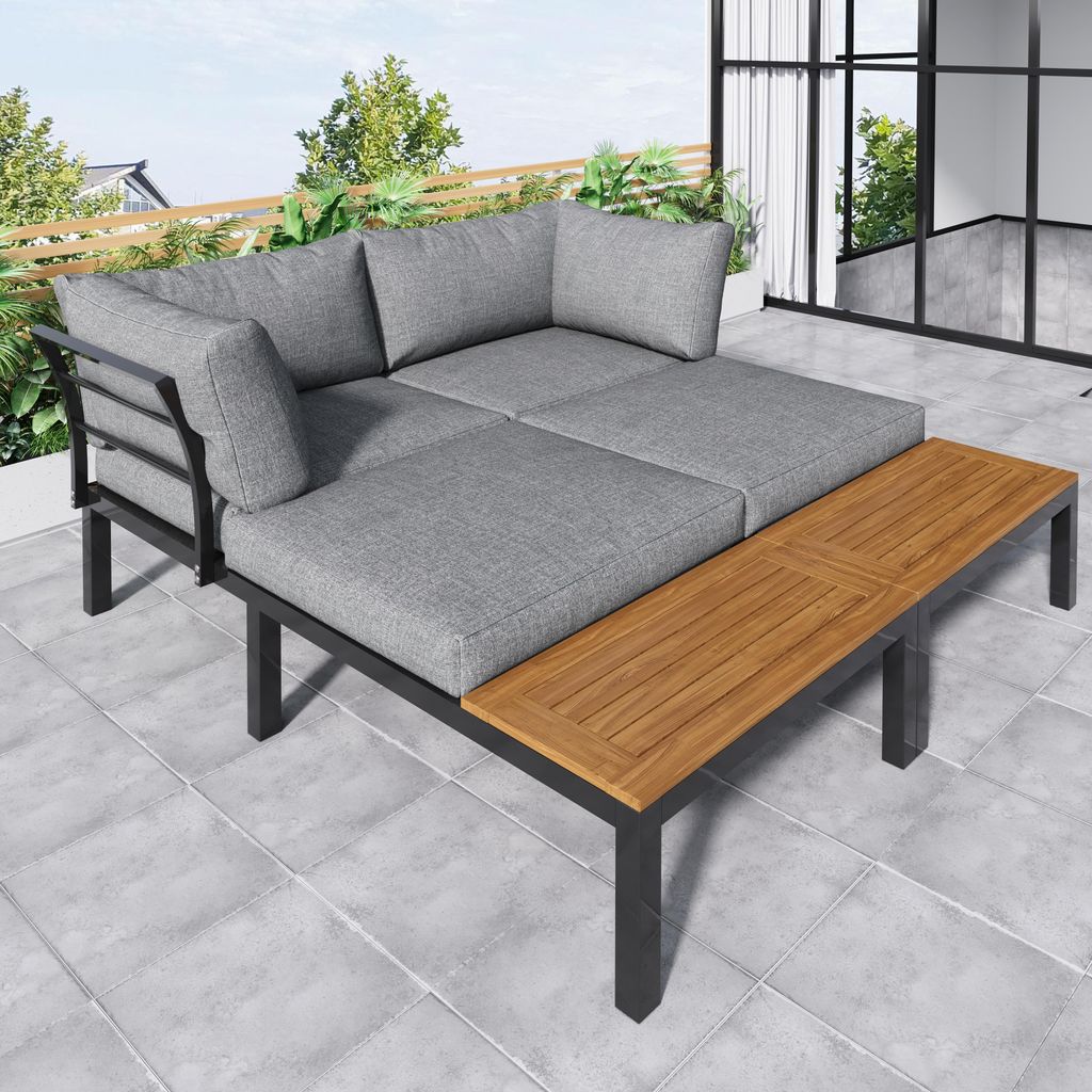 Premium 5-tlg. Gartenmöbel Sitzgruppe Lounge-Set aus Produktbild 