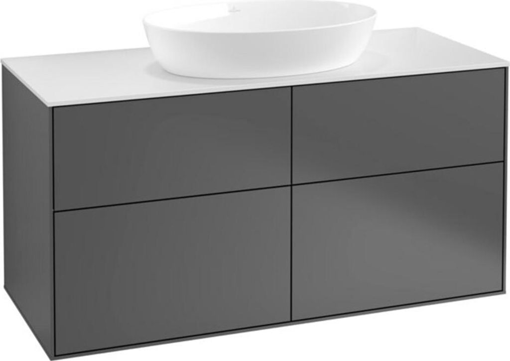 V&B Waschtischunterschrank Finion 120x60,3cm, Abd.-Pl. wh. m, Anthrac. m