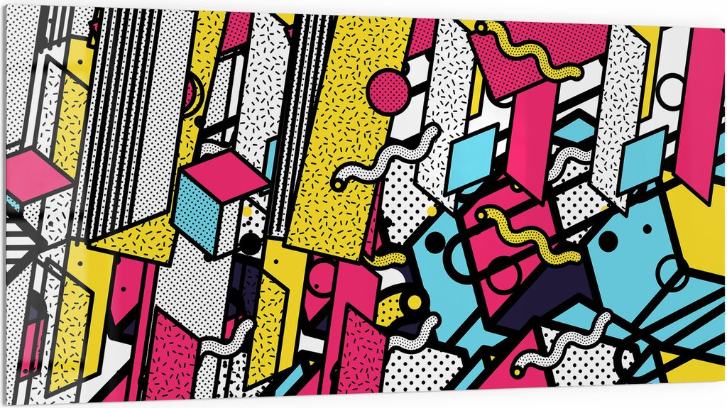 DEQORI Küchenrückwand Glas 100x50 cm 'Energie in Farbe' Spritzschutz Bad Rückwand Küche