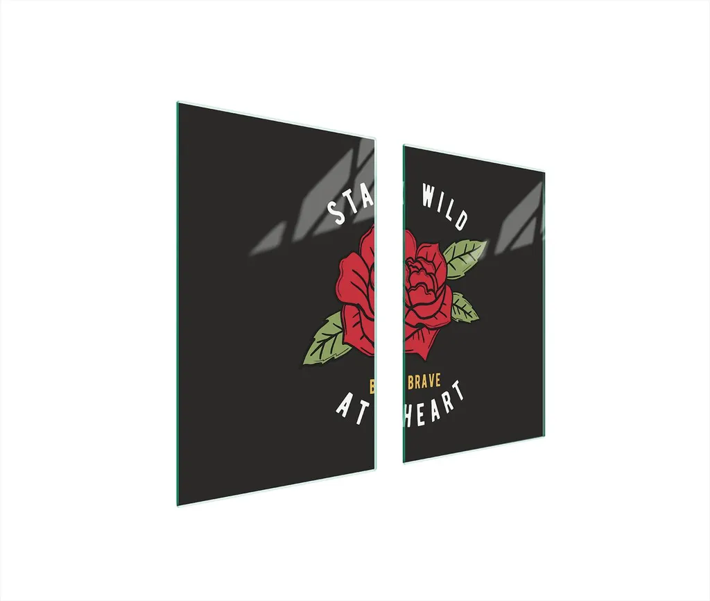 Tagliere Gigante in Vetro 75x52 Rosa Nero - Set Coprifornelli 2 Pezzi