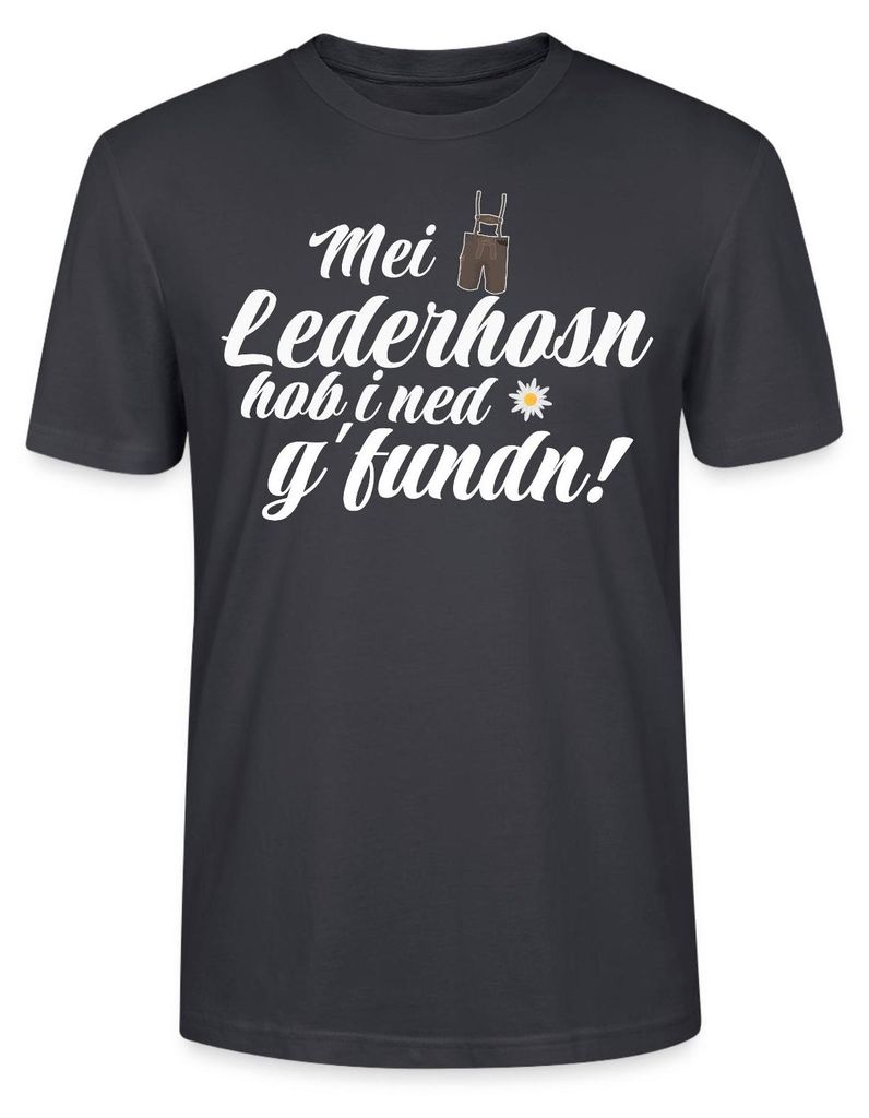 Spreadshirt Bayern Lederhose Ersatz Volksfest Trachtenshirt Uni Bio T-Shirt, L, Dunkles Graublau