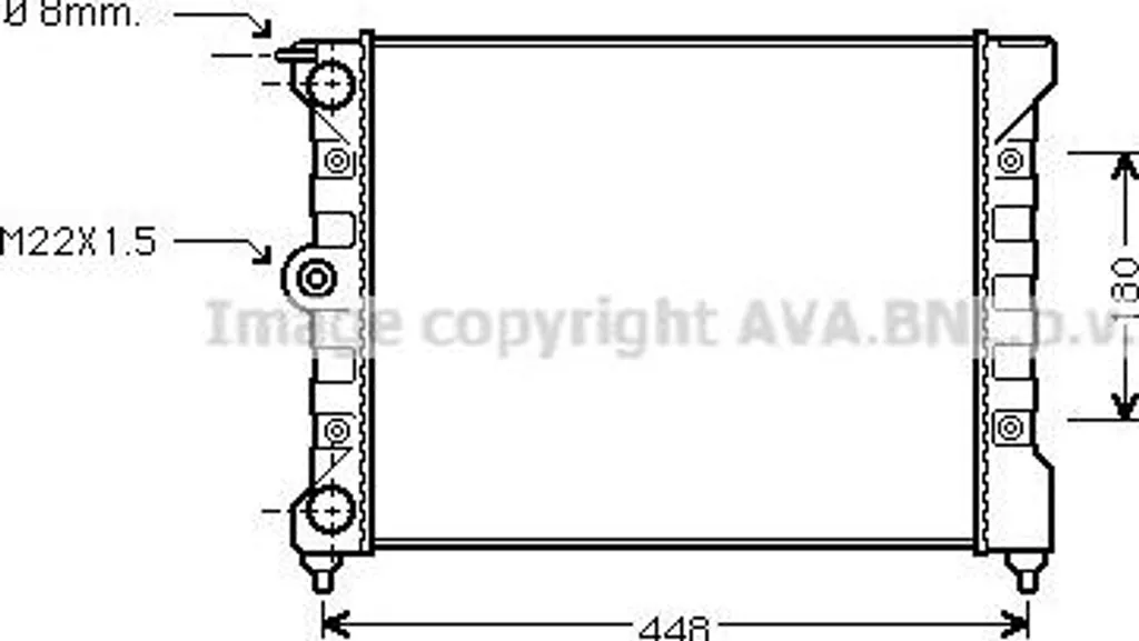 AVA VN2038 Radiateur Moteur Aluminium Robuste, Réf OE 867121253D
