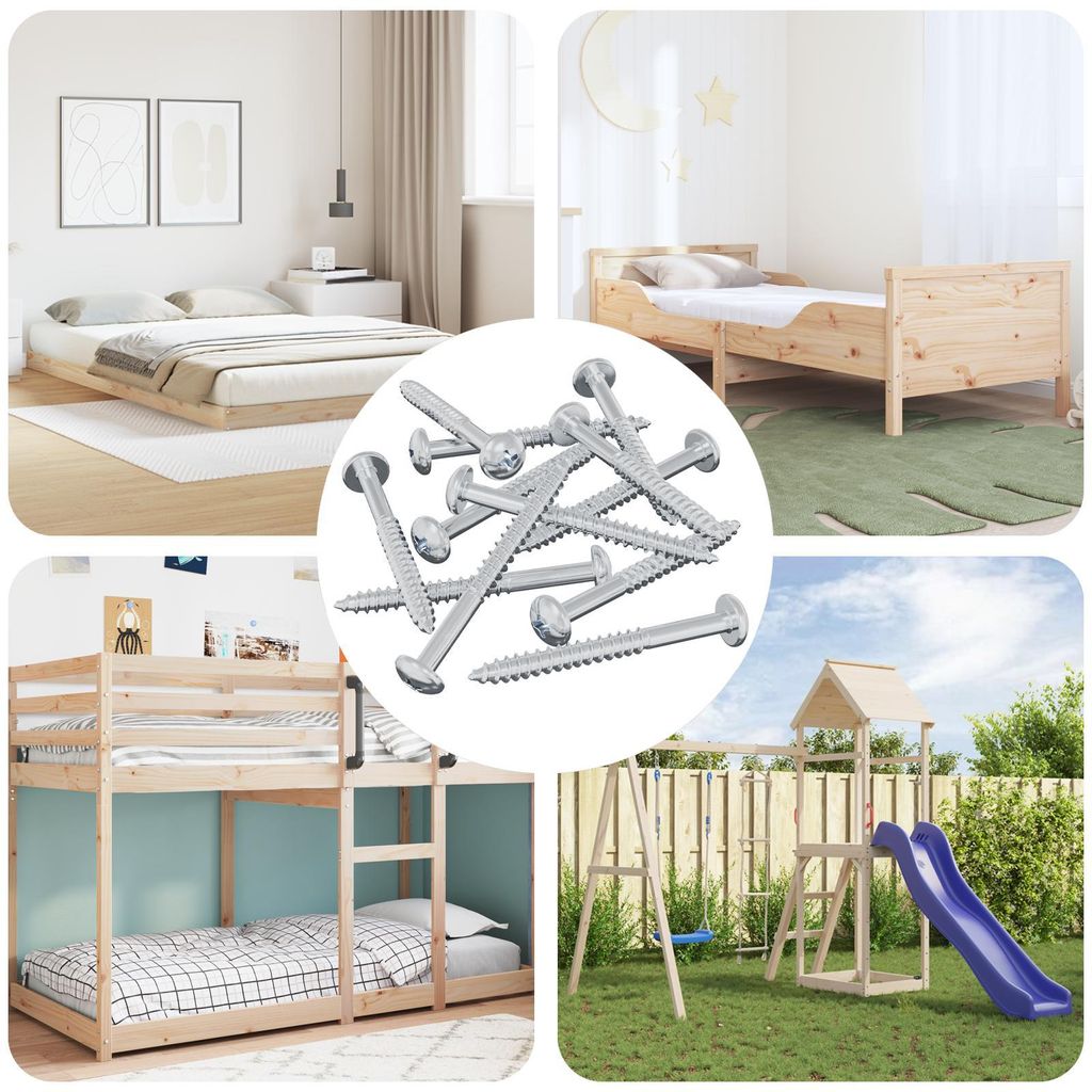 vidaXL Skrutka do dreva 12 ks Strieborná 9,8 x 53 mm Oceľ Obrázok produktu 