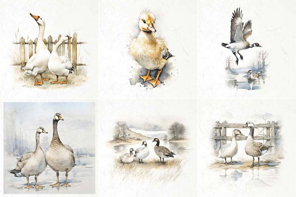 Reispapier-Set - ITD - RSM113 Gänse