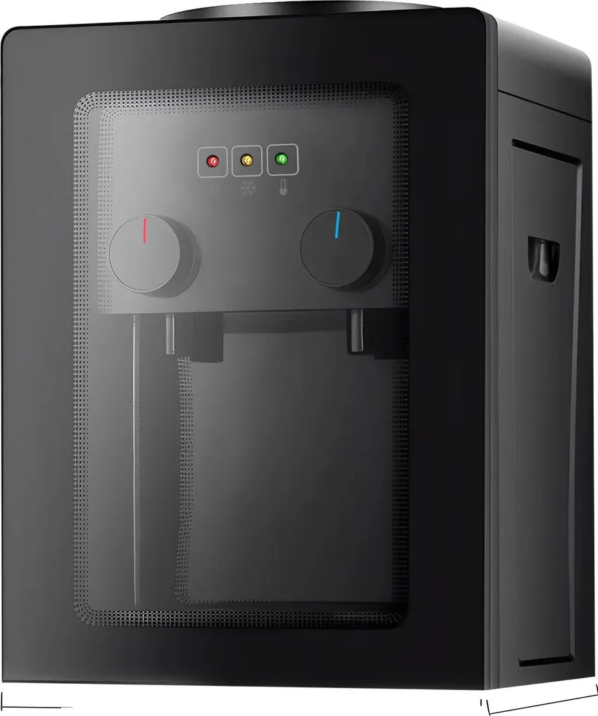 Distributeur d'eau de table chaud et froid inox noir format compact 5L