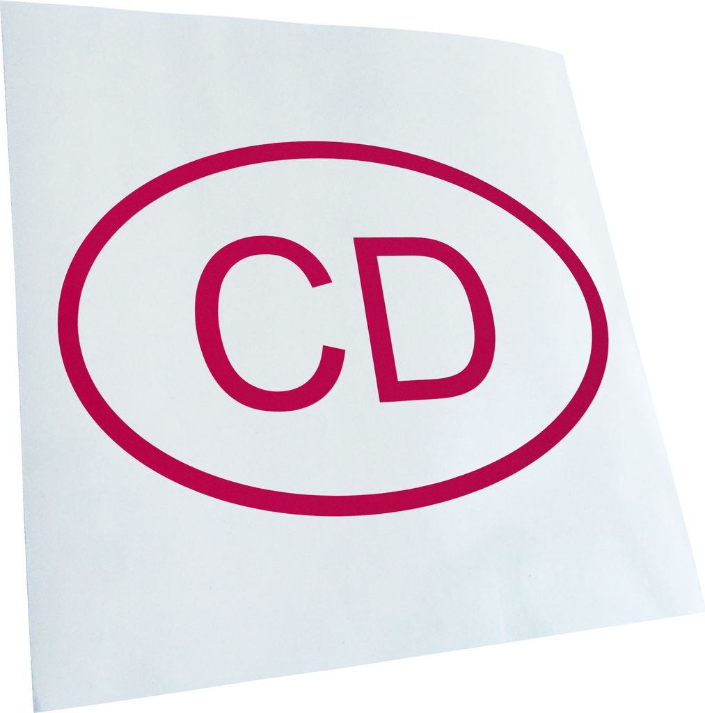 Kiwistar - Autoaufkleber - Kongo CD Heckscheibe - Aufkleber für Auto Kfz Fahrrad, LKW, Truck Mofa