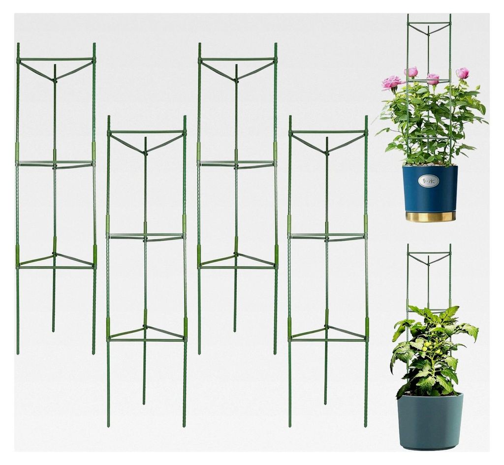 4 Stück Rankhilfen für Tomaten und Gurken, Kletterpflanzen-Rankhilfen für den Garten, Zusammengebaute Rankhilfe für Gemüse, Blumen und Obst (1...