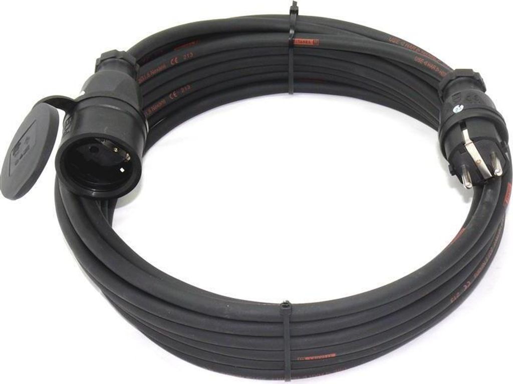 Schuko PCE TITANEX Verlängerung H07RN-F 3G1,5 3G2,5 Vollgummi IP44 5-50m, Querschnitt:3x2.5mm², Länge:5m
