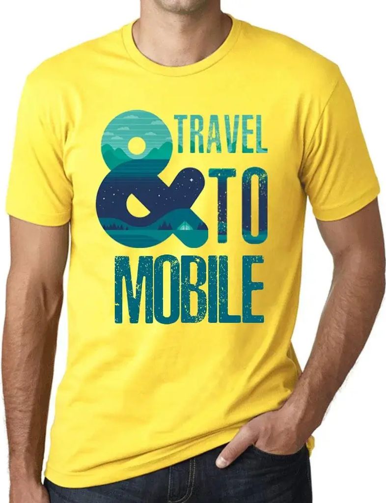 Herren Grafik T-Shirt Und die Reise zum Handy – And Travel To Mobile – Öko-Verantwortlich Vintage Jahrgang Kurzarm Lustige Druck Geburtstag Ge...
