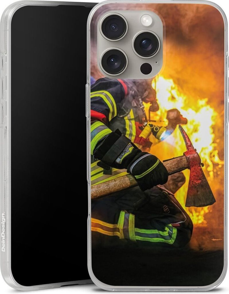 DeinDesign Handyhülle für Apple iPhone 16 Pro Max Silikon Hülle Case Smartphone Schutzhülle Feuer Feuerwehr Lebensretter