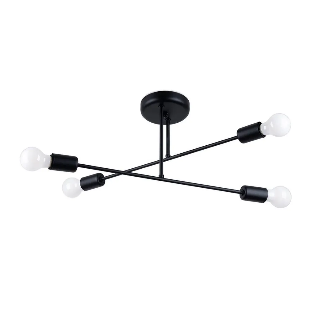 Luminaire de Salon Lustre NORAH Noir pour Salle à Manger 4 Lumières