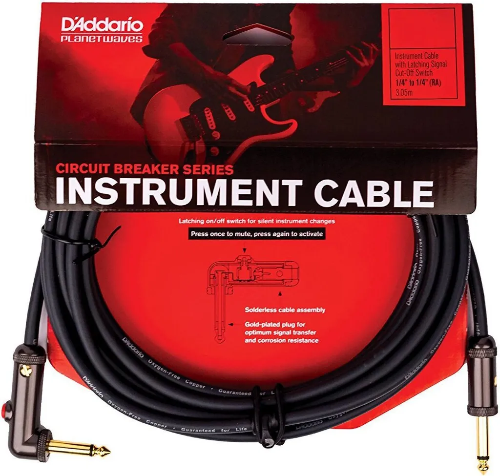 Câble Guitare 6m Anti-Parasite D'Addario Jack Coudé PW-AGLRA-20