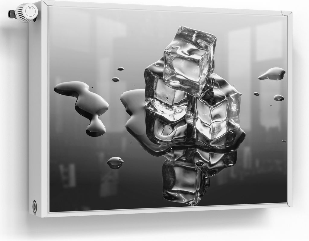 DEQORI Magnetmatte Heizung Standard 80x60 cm 'Schmelzende Eiswürfel' Magnetfolie