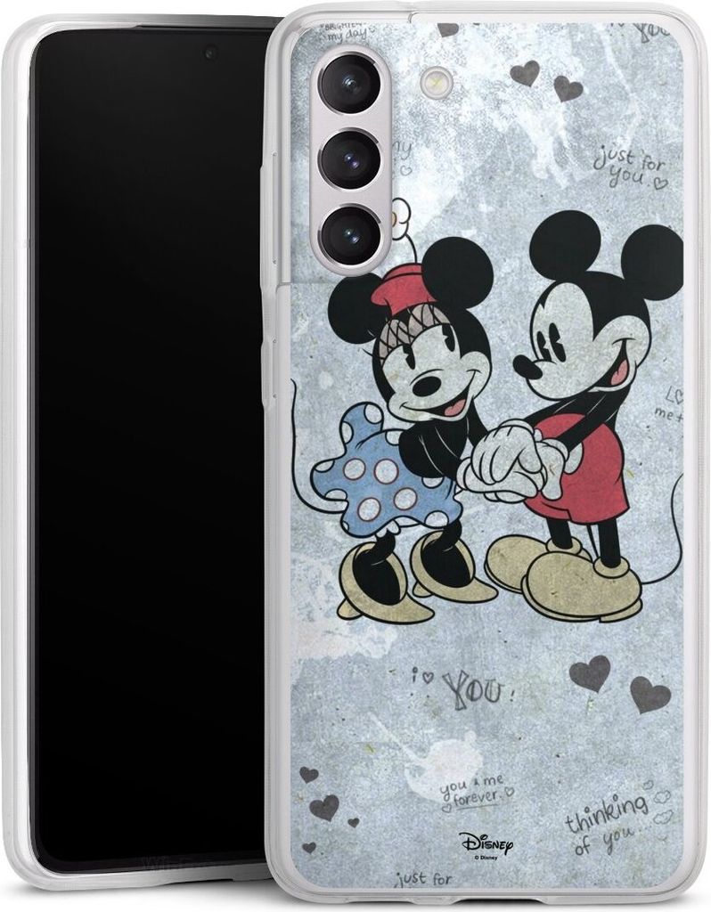 DeinDesign Slim Hülle für Samsung Galaxy S21 FE 5G Silikon Case Ultra Dünn Handyhülle Disney Mickey & Minnie Mouse Vintage