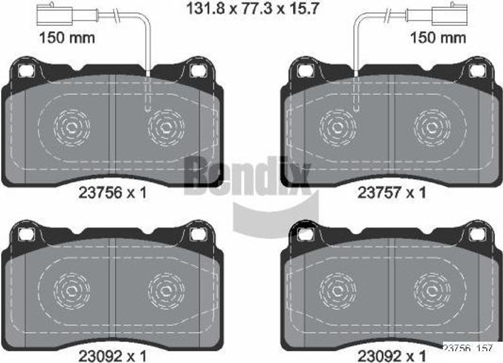 BENDIX Braking BPD2035 Bremsbelagsatz, Scheibenbremse OE 77365490 kompatibel mit Giulietta