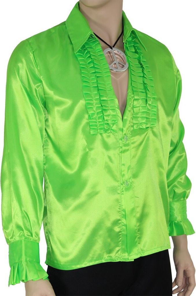 Rüschenhemd für Herren, grün Gr. S - XXL, Größe:XL