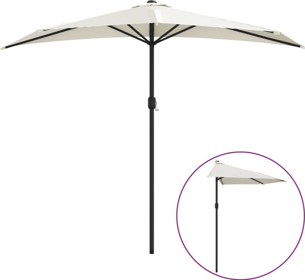 vidaXL Balkon-Sonnenschirm mit Alu-Mast Sandfarben 270x144 Produktbild 