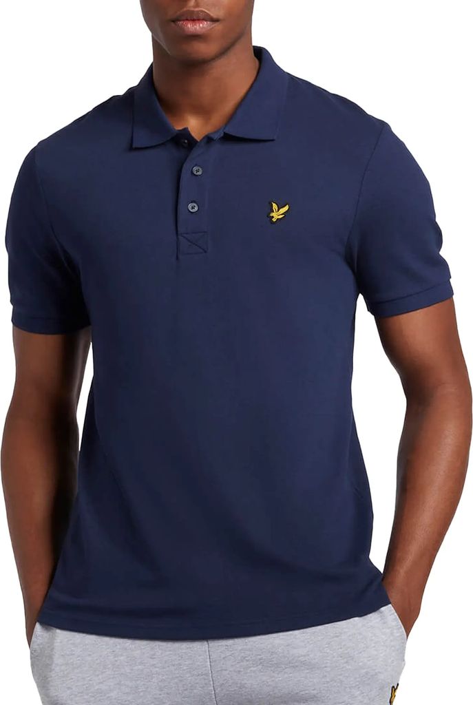 Lyle & Scott Polo dunkelblau einfarbig Baumwolle