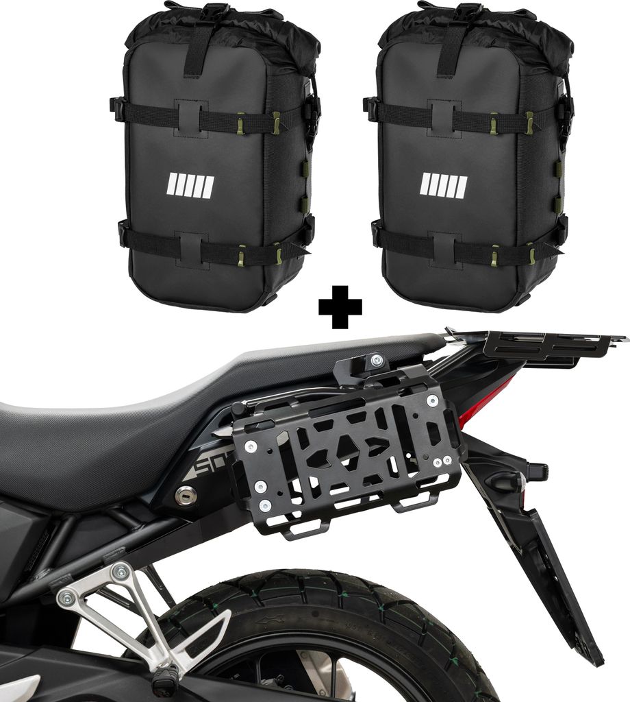 ZIEGER Seitentaschenträger inklusive SCHNORR Bumberbag M Paar kompatibel mit Honda NX 500