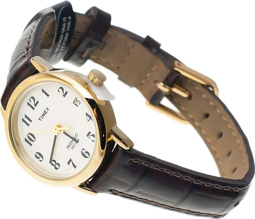 Orologio Timex T20071 Easy Reader Donna - Elegante Pelle Marrone e Oro - 12