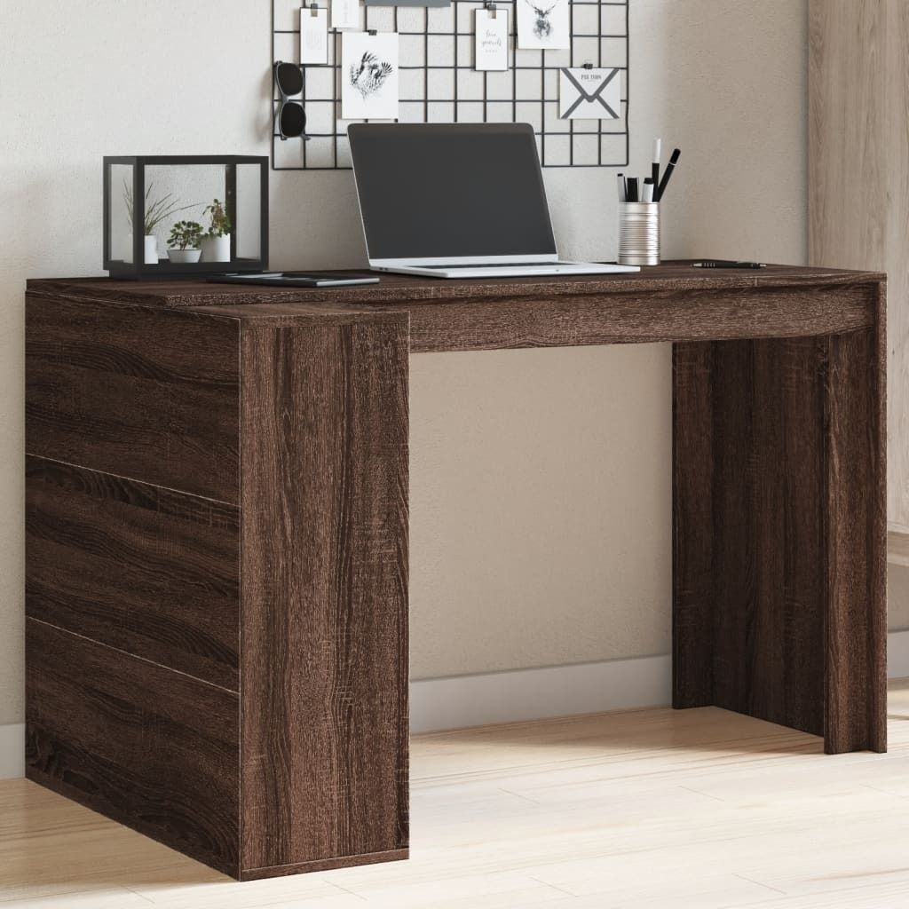 "Spring Sale"Schreibtisch - elegantes Design - Computertisch/Bürotisch - Braun Eichen-Optik 123,5x73,5x75cm Holzwerkstoff DE135501 - Schreibtische