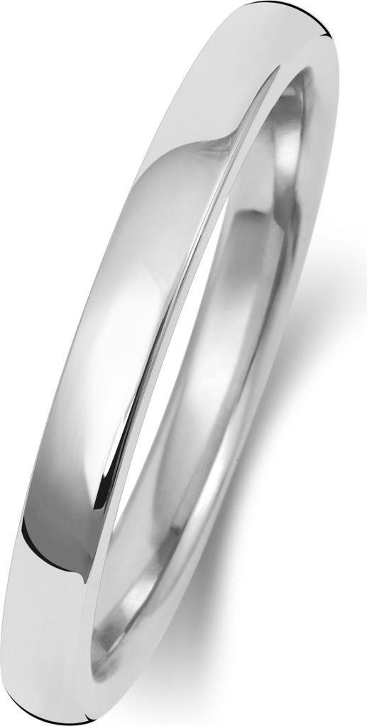 9 Karat (375) Weißgold 2mm Soft Court Form Herren/Damen - Trauring/Ehering/Hochzeitsring, 58 (18.5); TRS189729KWRSQ
