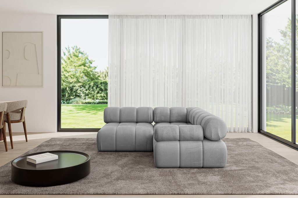 ALTDECOR Modulares Sofa Ecksofa in L-Form - Mende-L1 - 190x190x70 cm Hellgrau Corner modular Sofa Eckcouch Couch Wohnlandschaft Cauchsofa Polstersofa
