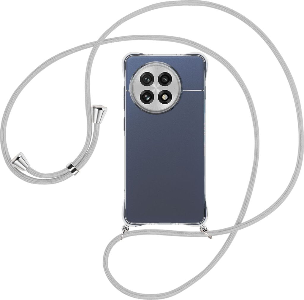 Handykette Backcover-Schutzhülle mit Band (Metall silberfarben) für OnePlus ACE5 5G - silbergrau