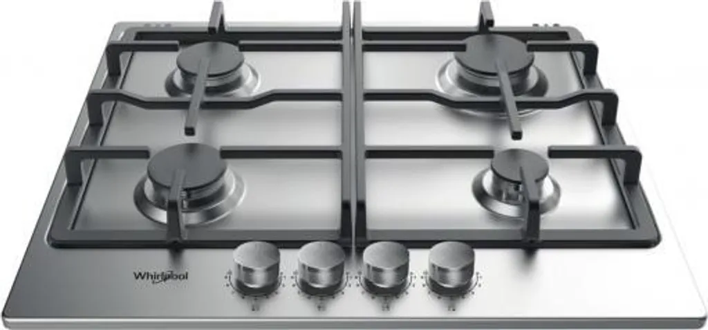 Table de cuisson Whirlpool TKRL660IX inox facile à nettoyer 4 brûleurs