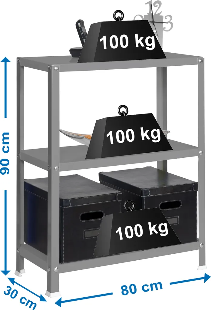 Étagère Métal SIMONHOME : Fini le Désordre avec ce Rangement 3 Niveaux