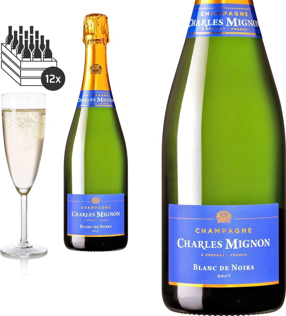 12er Karton Champagne Blanc de Noirs Brut von Charles Mignon
