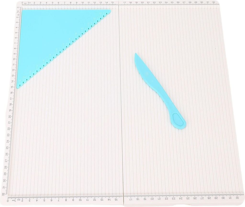 Zusammenklappbares Bewertungsbrett mit dreieckigem Werkzeug, 320 x 320 mm große Platte zum Basteln von Karten, Umschlägen, Fotopapier