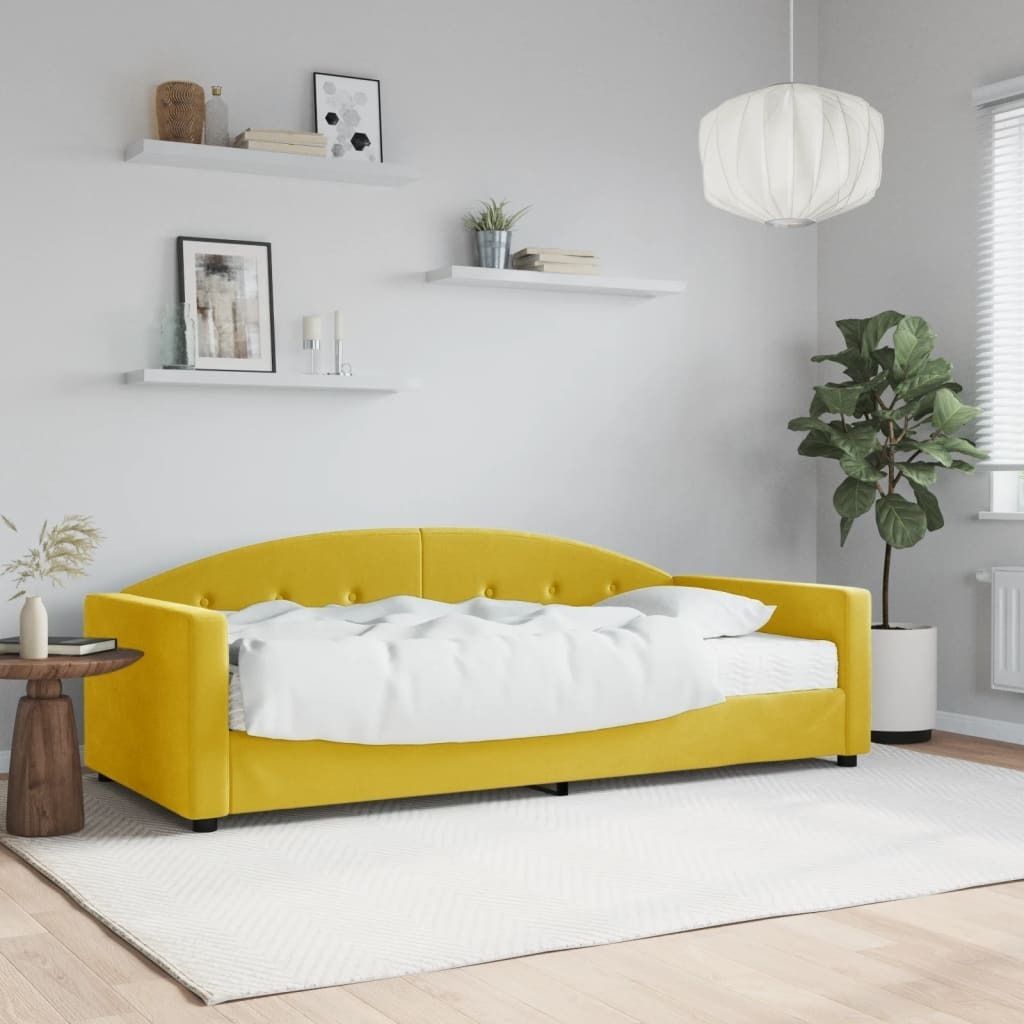 "2026 Promotion" Tagesbett mit Matratze - Gelb 90x200 cm - Samt - Polsterbett CC10458